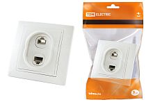 Розетка с/у Таймыр RJ11+RJ45 2м белый (телеф. + комп.)ТДМ          