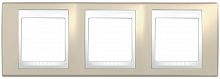 Рамка Unica Хамелеон 3м песчаный/белый 3м горизонтальная (упак-5шт) SchE          