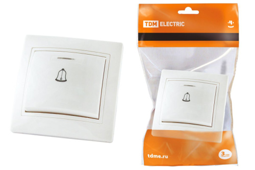 Кнопка звонковая с подсветкой 6А белая "Таймыр" ТДМ                                        