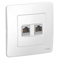 Розетка с/у Бланка RJ45 2м белый в сборе кат.5E (комп.) (упак-10шт) SchE          