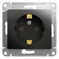Розетка с/у GLOSSA 1м с/з антрацит IP20 механизм 16А (упак-20шт) SchE          