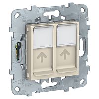 Розетка Unica new комп,RJ45,двойн, 5eUTP,бежевый SchE          