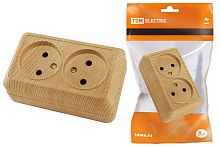 Розетка о/у Ладога 2м без з/к (керамика) сосна IP20 10А ТДМ          