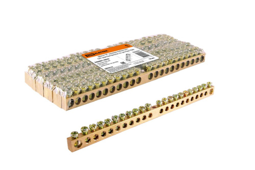 Шина "N" нулевая 6х9мм 24/1 (24 группы/крепеж по центру) ТДМ                                        