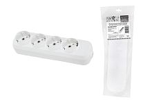 Колодка розеточная 4 гнезда 2П+3 16А 250В белая серии "Народная" ТДМ          