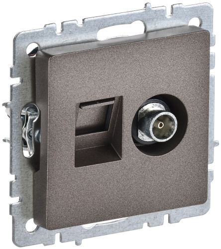 Розетка с/у BRITE TV + RJ45 1м бронза, механизм ИЭК                                        