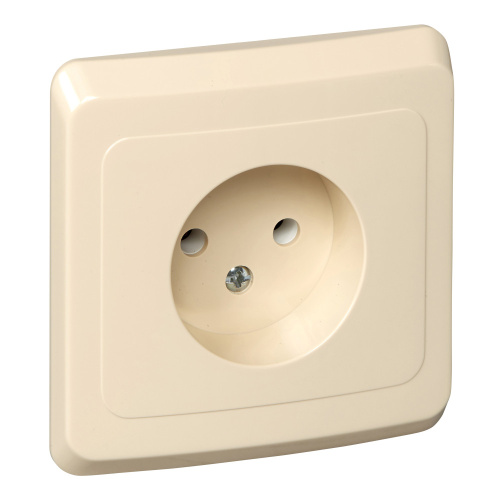 Розетка с/у Этюд 1м б/з кремовый IP20 16А (упак-20шт) SchE                                        