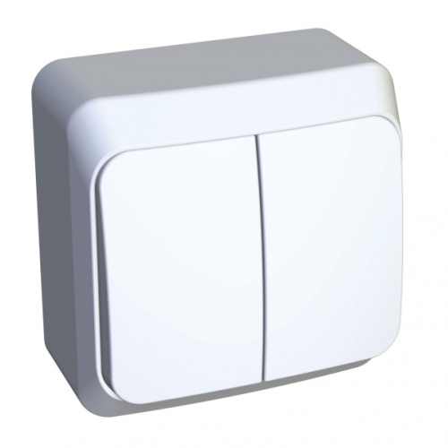 Выключатель о/у Этюд 2кл белый IP20 10А с инд. (упак-25шт) SchE                                         фото 2                    