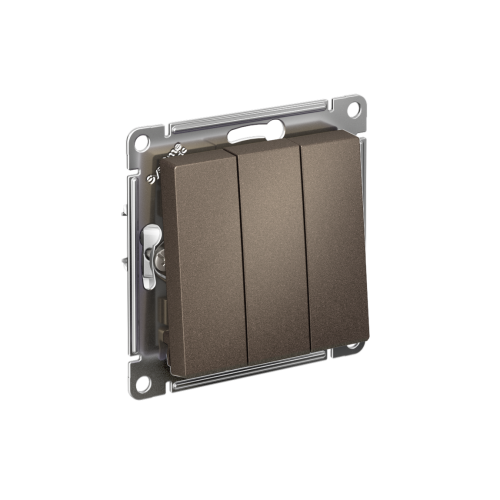 Выключатель с/у AtlasDesign 3кл мокко, механизм IP20 10А (упак-10шт) SchE                                        