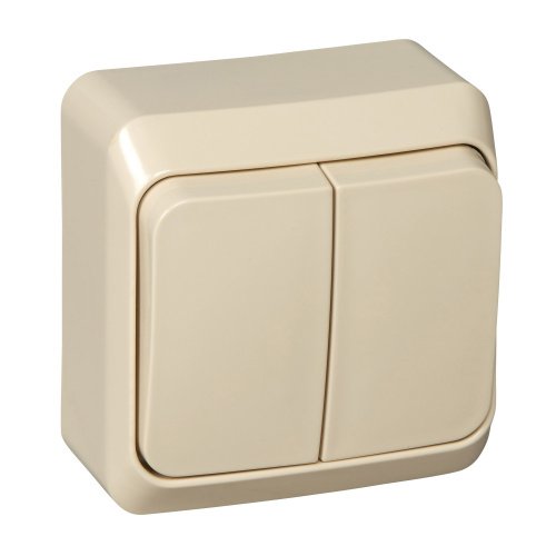 Выключатель о/у Этюд 2кл кремовый IP20 10А с инд. (упак-25шт) SchE                                        