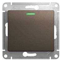 Выключатель с/у GLOSSA 1кл шоколад IP20 механизм 10АХ 250В с инд. SchE          