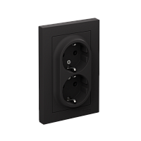 Розетка с/у AtlasDesign 2м с/з карбон IP20 в сборе 16А (упак-6шт) SchE          