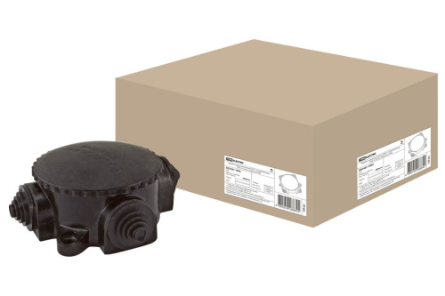 Коробка электромонтажная КЭМ 1-10-4М ОП D72 мм IP44, 4-х рожк. (карболит) ТДМ                                        