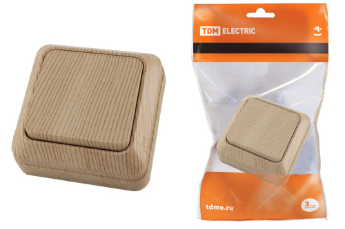 Выключатель о/у Ладога 1кл сосна IP20 10А ТДМ                                        