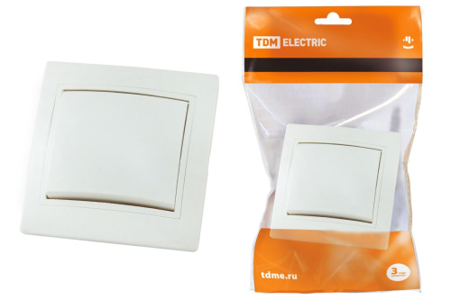 Выключатель с/у Таймыр 1кл белый IP20 10А ТДМ                                        