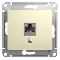 Розетка с/у GLOSSA RJ45 1м бежевый механизм кат.5E (комп.) (упак-10шт) SchE          