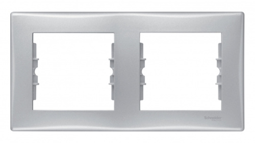 Рамка Sedna 2м алюминий горизонтальная (упак-25шт) SchE                                         фото 2                    