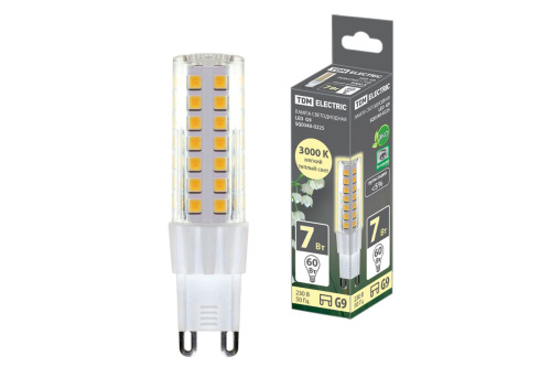 Лампа светодиодная  7Вт G9 230В 3000К, SMD, 17,5x65,5 мм ТДМ                                        