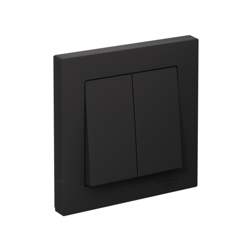 Выключатель с/у AtlasDesign 2кл карбон, в сборе IP20 10А (упак-5шт) SchE                                        