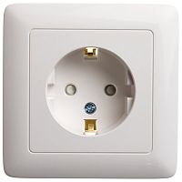 Розетка с/у Хит 1м с/з с/шт белый IP20 16А 250В SchE          