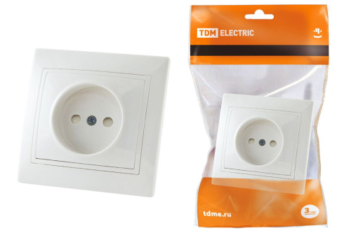Розетка с/у Таймыр 1м без з/к с з/ш белый IP20 10А 250В ТДМ                                        