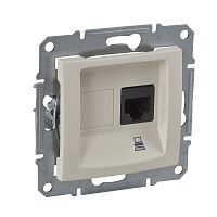 Розетка с/у Sedna RJ45 1м бежевый механизм кат.5Е (комп.) (упак-10шт) SchE          