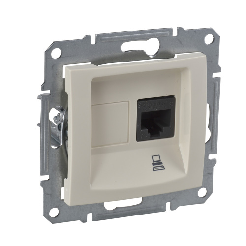 Розетка с/у Sedna RJ45 1м бежевый механизм кат.5Е (комп.) (упак-10шт) SchE                                        