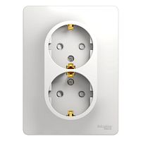 Розетка с/у GLOSSA 2м с/з с з/ш белый IP20 в сборе 16А (упак-10шт) SchE          
