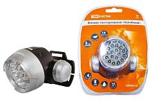 Фонарь светодиодный "Налобный", 18 светодиодов 54 лм/Вт, бат. 3*AAA ТДМ          