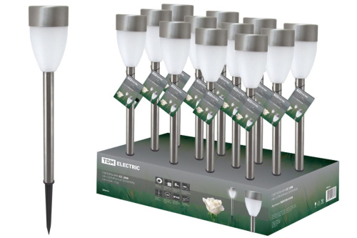 Светильник СС-298 на солнечных батареях, сталь, 5,5х37cм, ДБ, ТДМ (выведен из ассортимента)                                        