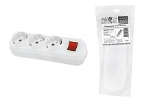 Колодка розеточная 3 гнезда 2П+3 16А 250В c выключателем белая серии "Народная" ТДМ          