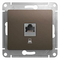 Розетка с/у GLOSSA RJ45 1м шоколад механизм кат.5E (комп.) (упак-5шт) SchE          