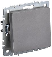 Выключатель с/у BRITE 1кл сталь, механизм IP20 10А ИЭК          