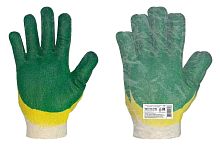Перчатки х/б с двойным латексным покрытием, трикотажные, 13, 1 пара, Народная          