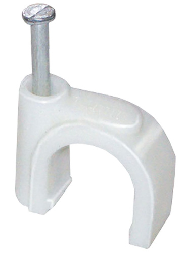 Скоба 14мм круглая пластиковая (уп./100шт) ИЭК                                        