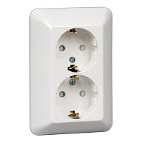 Розетка с/у Прима 2м с/з с з/ш белый IP20 16А розн.упак. (упак-68шт) SchE          