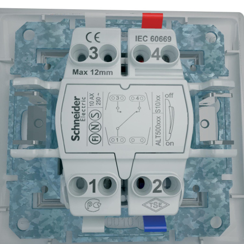 Переключатель с/у Sedna 1кл. белый, механизм IP20 10А на 2 направления (упак-10шт) SchE                                         фото 2                    