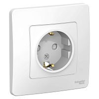 Розетка с/у Бланка 1м с/з с з/ш белый IP20 16А (упак-10 шт) SchE          