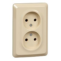 Розетка с/у Этюд 2м б/з кремовый IP20 16А (упак-12шт) SchE          