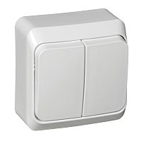 Выключатель о/у Этюд 2кл белый IP20 10А (упак-25шт) SchE          