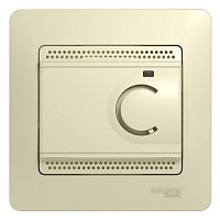 Термостат с/у GLOSSA бежевый в сборе от+5до+50°C,10A электрон. тепл.пола с датчиком (упак-2 шт) SchE          