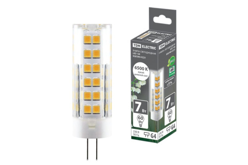 Лампа светодиодная G4-7 Вт-230 В-6500 К, SMD, 18,5x57 мм ТДМ                                        