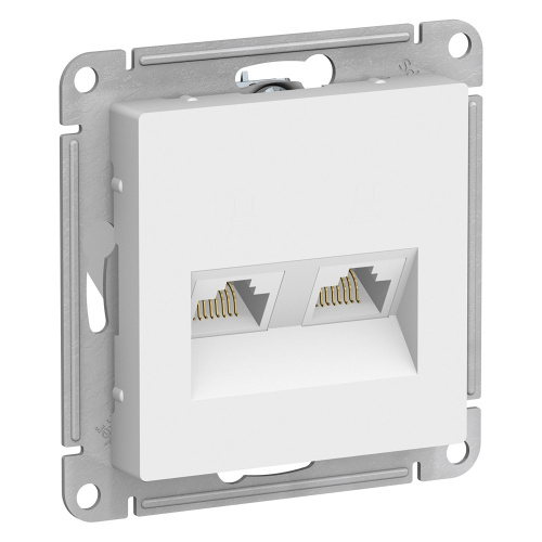 Розетка c/у AtlasDesign RJ45 2м белый механизм кат.5E (комп.) (упак-10шт) SchE                                        