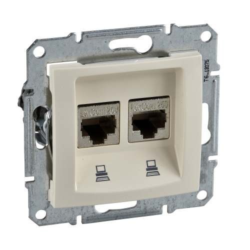 Розетка с/у Sedna RJ45 2м бежевый механизм кат.5Е (комп.) SchE                                        