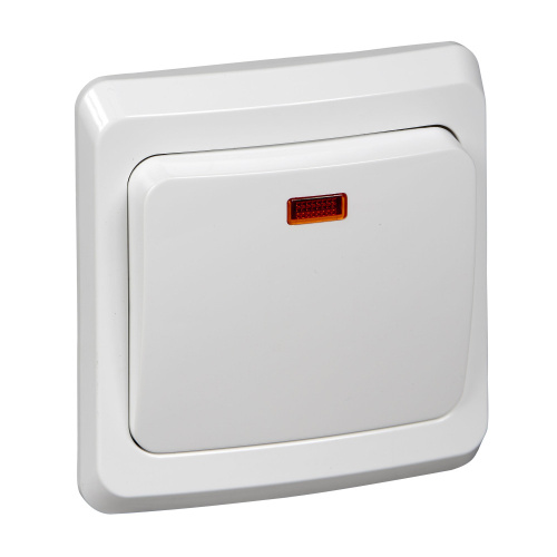 Выключатель с/у Этюд 1кл белый IP20 10А с инд.  (упак-20шт) SchE                                        