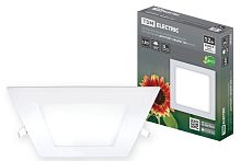 Светильник ультратонкий встраиваемый светодиодный "Даунлайт" квадрат СВО (белый) 12 Вт 6500К ТДМ          