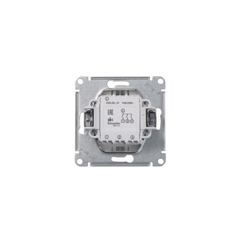 Выключатель с/у GLOSSA 3кл белый, механизм IP20 10А (упак-20шт) SchE                                         фото 3                    