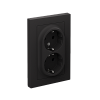 Розетка с/у AtlasDesign 2м с/з с з/ш карбон IP20 в сборе 16А (упак-6шт) SchE          