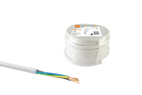 Провод ПВС 5х1,5 (10м) монтажно-бытовой, белый, Народный ТДМ                                        