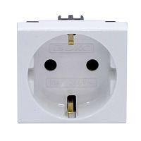 Розетка силовая 2Р+Е, со шторками, «Viva», 2 мод., цвет белый (кор 30шт)          